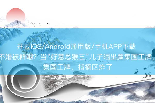 开云IOS/Android通用版/手机APP下载 34岁星二代不婚被群嘲？当“好意思猴王”儿子晒出麇集国工牌，指摘区炸了