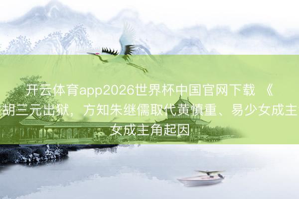 开云体育app2026世界杯中国官网下载 《主角》胡三元出狱，方知朱继儒取代黄慎重、易少女成主角起因