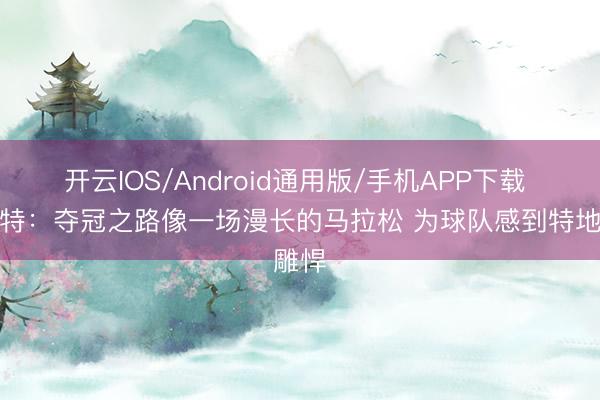 开云IOS/Android通用版/手机APP下载 沙梅特：夺冠之路像一场漫长的马拉松 为球队感到特地雕悍