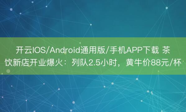 开云IOS/Android通用版/手机APP下载 茶饮新店开业爆火：列队2.5小时，黄牛价88元/杯
