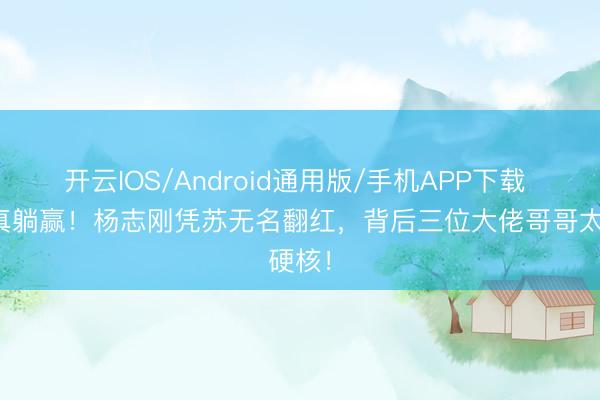 开云IOS/Android通用版/手机APP下载 内娱真躺赢！杨志刚凭苏无名翻红，背后三位大佬哥哥太硬核！